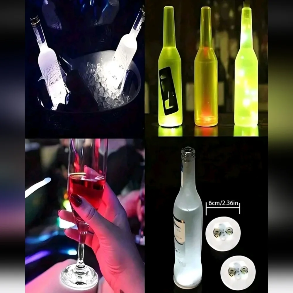 Multicolor LED Coasters For Illuminating Drinks & Bottles-Set Of 4 (W/Batteries)